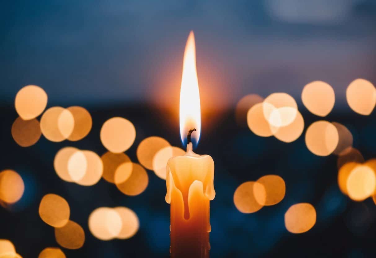 Uma chama de vela alta e pontuda