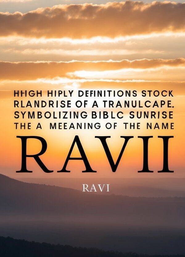 Um nascer do sol radiante sobre uma paisagem tranquila, simbolizando o significado bíblico do nome Ravi