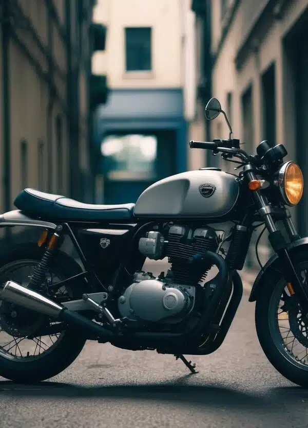 Um sonho de uma motocicleta roubada em um beco escuro