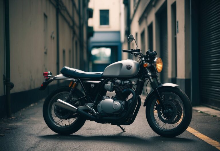 Um sonho de uma motocicleta roubada em um beco escuro